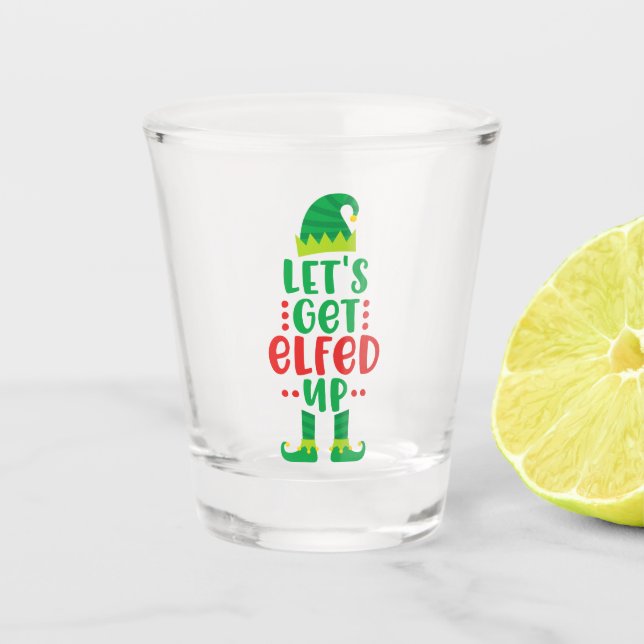 Lasst uns das Urlaubsstickerglas loswerden Schnapsglas (Vorderseite)
