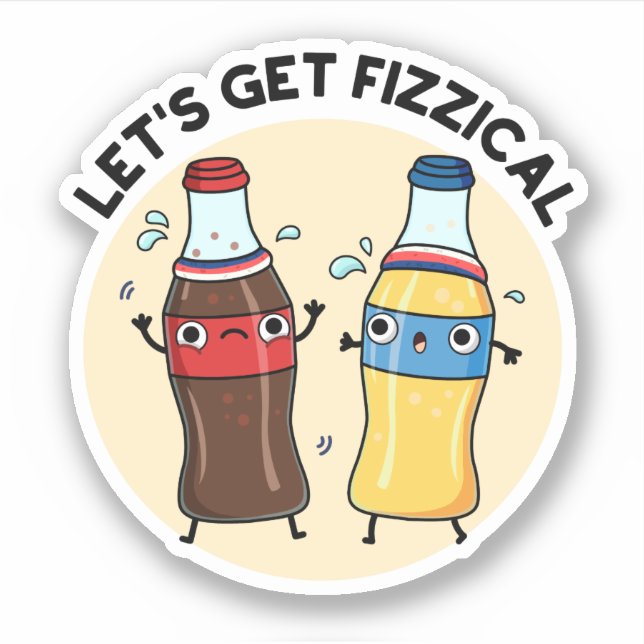 Lasst uns den fizzenhaften, lustigen Soda Pop Pun  Aufkleber (Vorderseite)