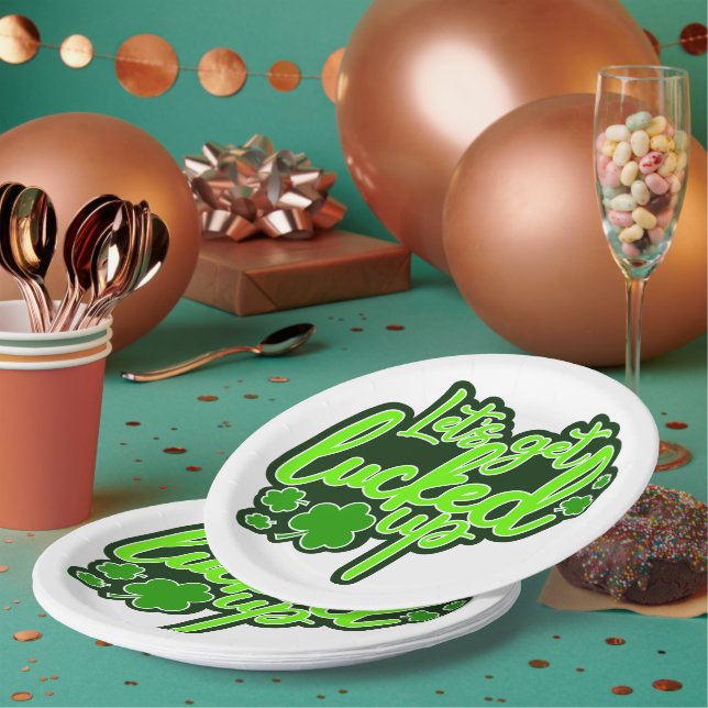 Lasst uns den lustigen St. Patrick's Day ausklinge Pappteller (Multi)
