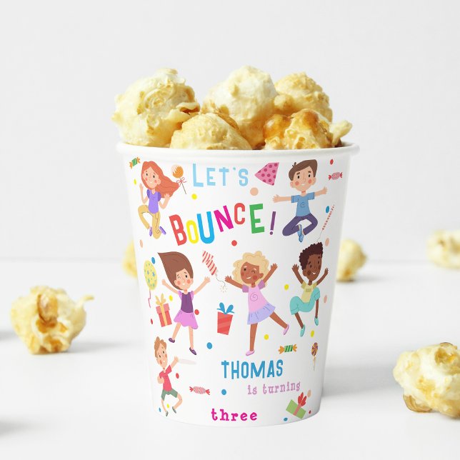 Lasst uns den springenden Park-Kindergeburtstag ab Pappbecher (Von Creator hochgeladen)