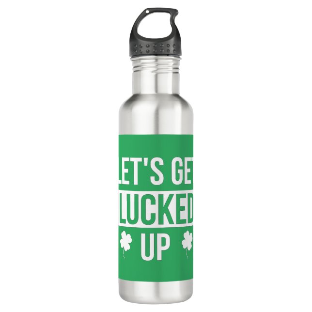 Lasst uns den St. Patrick's Day ausklingen lassen Edelstahlflasche (Vorderseite)