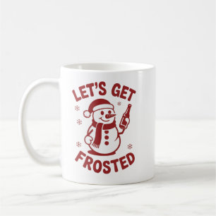 Lasst uns den vereisten Schneemann-Bier-Sarkastisc Kaffeetasse