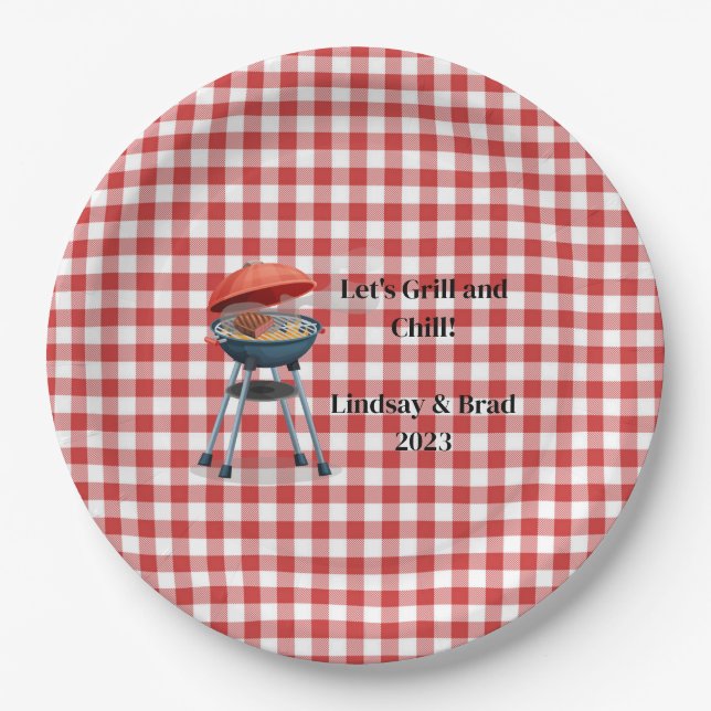 Lasst uns die 9" runden Teller des Papiers "Grill  (Vorderseite)