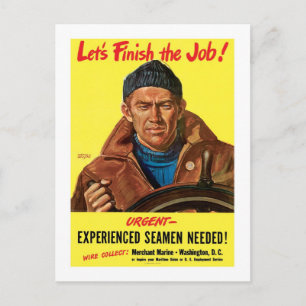Lasst uns die Arbeit beenden! Postkarte
