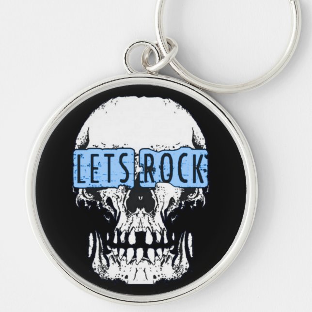 Lasst uns die Schlüsselkette "Rock Skull Round" Schlüsselanhänger (Vorne)