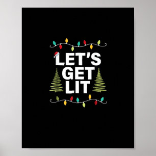 Lasst uns die sonnigen Weihnachtsbeleuchtung erleb Poster