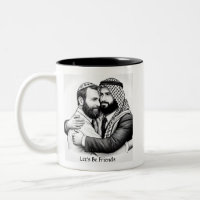 Lasst uns die Tasse jüdischer arabischer Freundsch