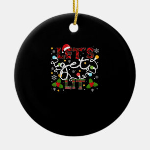 Lasst uns die Weihnachtsbeleuchtung etwas trinken. Keramik Ornament