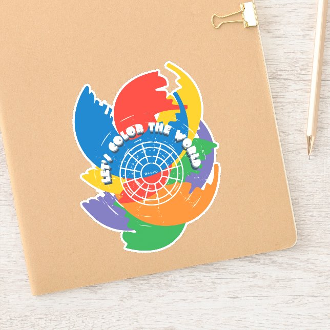 Lasst uns die Welt färben Aufkleber (Notizbuch)