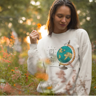 Lasst uns die Weltkugel-Grafik-Abenteuer-Welt bere Sweatshirt