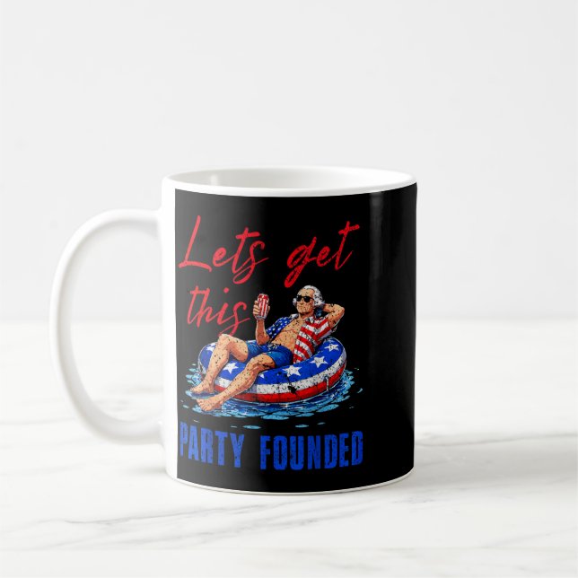 Lasst uns diese Party gegründet Pool Float USA 4.  Kaffeetasse (Links)