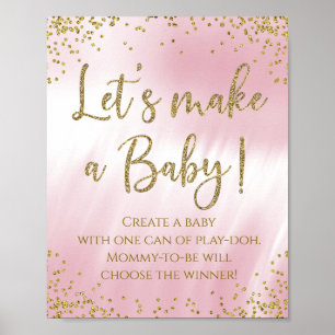 Lasst uns ein Baby Baby Shower Spiel erstellen Poster