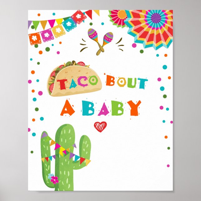 Lasst uns ein Baby-Kaktus-Fiesta-Tischschild abspi Poster (Vorne)