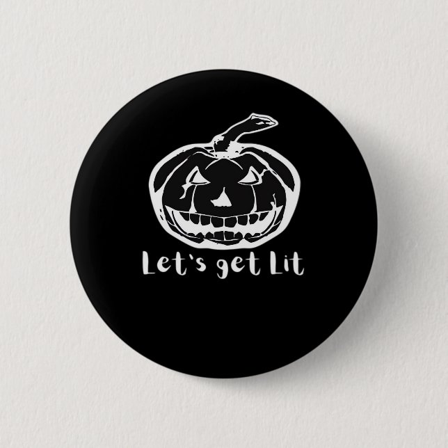 Lasst uns ein bisschen Funny Halloween Kürbis für  Button (Vorderseite)