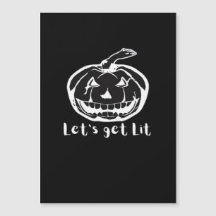 Lasst uns ein bisschen Funny Halloween Kürbis für Magnetkarte