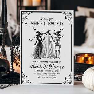 Lasst uns ein Faced Adult Halloween-Party einladen Einladung