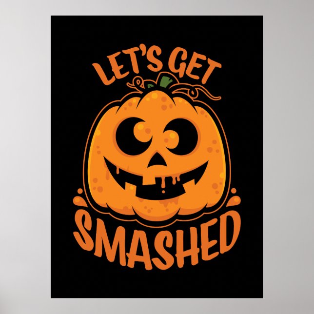 Lasst uns ein gestricktes Tipsy Halloween Jack-O’- Poster (Vorne)