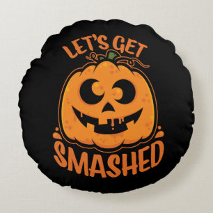 Lasst uns ein gestricktes Tipsy Halloween Jack-O’- Rundes Kissen