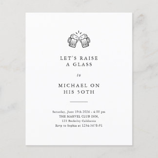 Lasst uns ein Glas anheben | Budget 50. Geburtstag