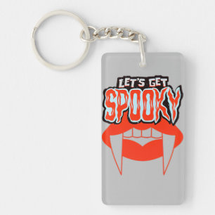Lasst uns ein kurzes Vampirfangs Halloween-Design Schlüsselanhänger