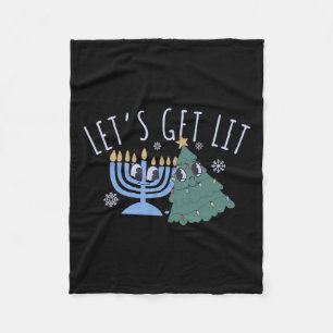 Lasst uns ein Lit Chrismukkah Hanukkah Weihnachtsm Fleecedecke