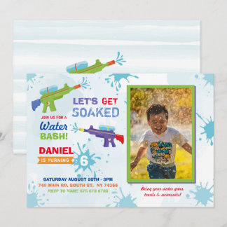 Lasst uns ein Party von Soaked Water Gun zum Gebur Einladung