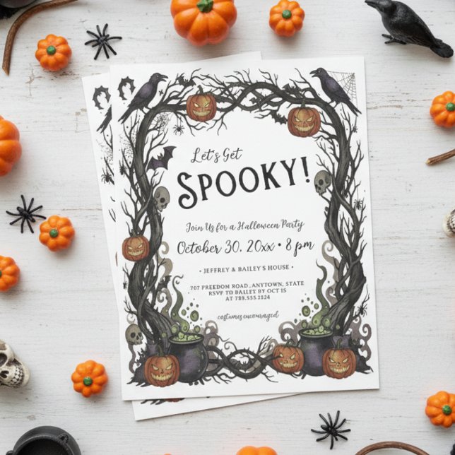 Lasst uns ein Spooky Pumpkin & Vines Halloween-Par Einladung (Von Creator hochgeladen)