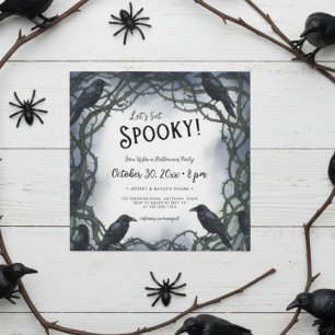 Lasst uns ein Spooky Raven Halloween-Party holen Einladung