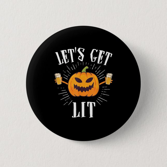 Lasst uns ein wenig Halloween-Bier trinken Button (Vorderseite)
