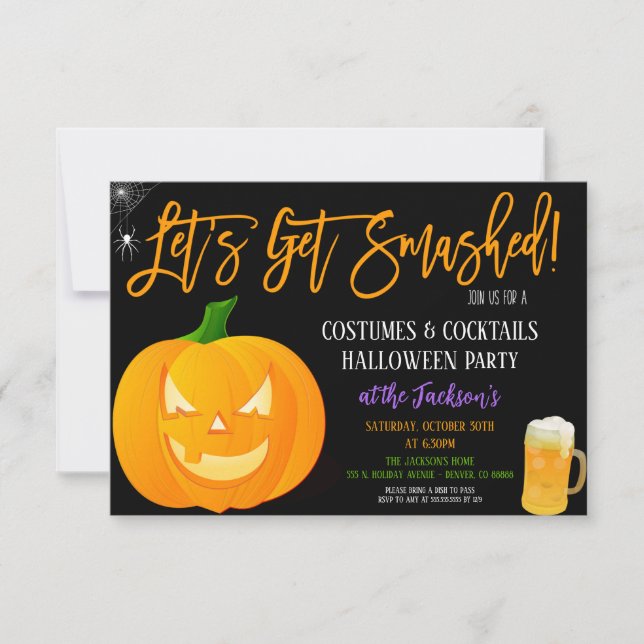 Lasst uns eine eindringliche Halloween-Party-Einla Einladung (Vorderseite)