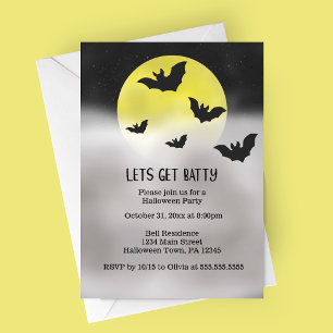 Lasst uns eine Fledermaus-Halloween-Party feiern Einladung
