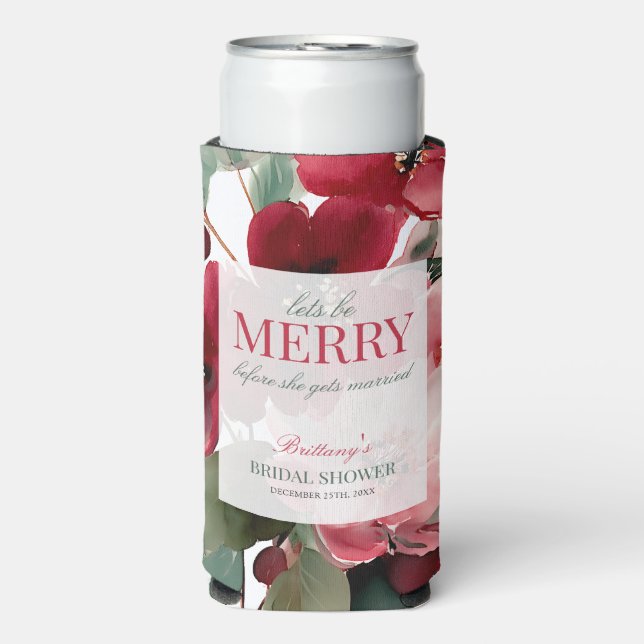 Lasst uns eine fröhliche Weihnachts-Brautparty fei Selters Dosenkühler (Seltzer Vorderseite)