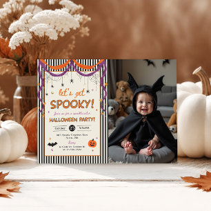Lasst uns eine gruselige Halloween-Party-Foto mach Einladung
