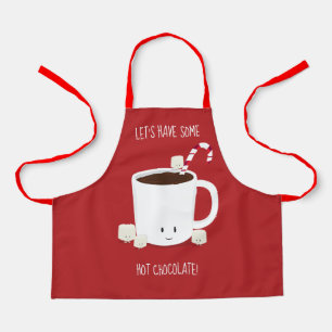 Lasst uns einen Hot Chocolate Red White Cartoon ha Schürze