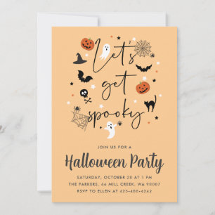 Lasst uns einen leckeren Halloween-Party-Kürbis ho Einladung