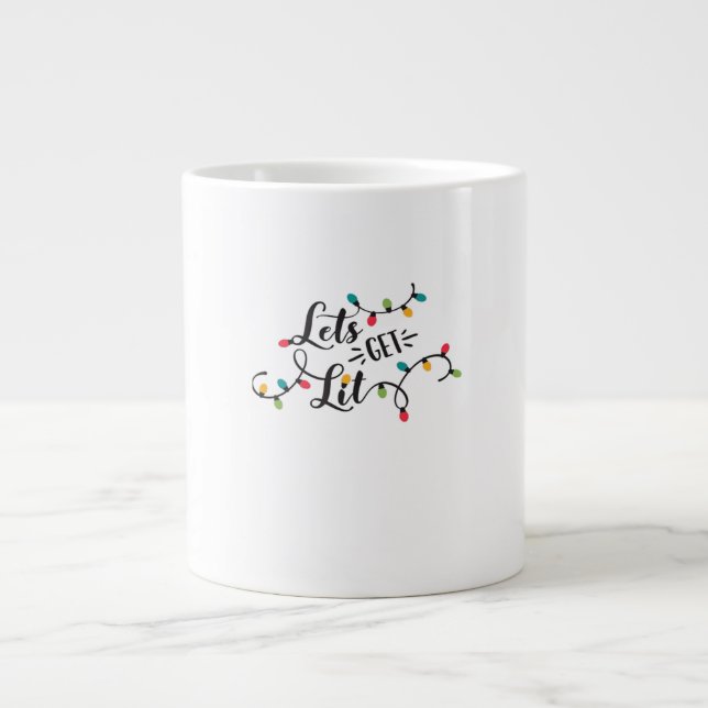 Lasst uns einen lustigen Weihnachts-Pun Classic be Jumbo-Tasse (Vorderseite)