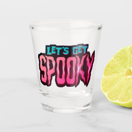 Lasst uns einen schönen blauen und rosa Halloween- Schnapsglas