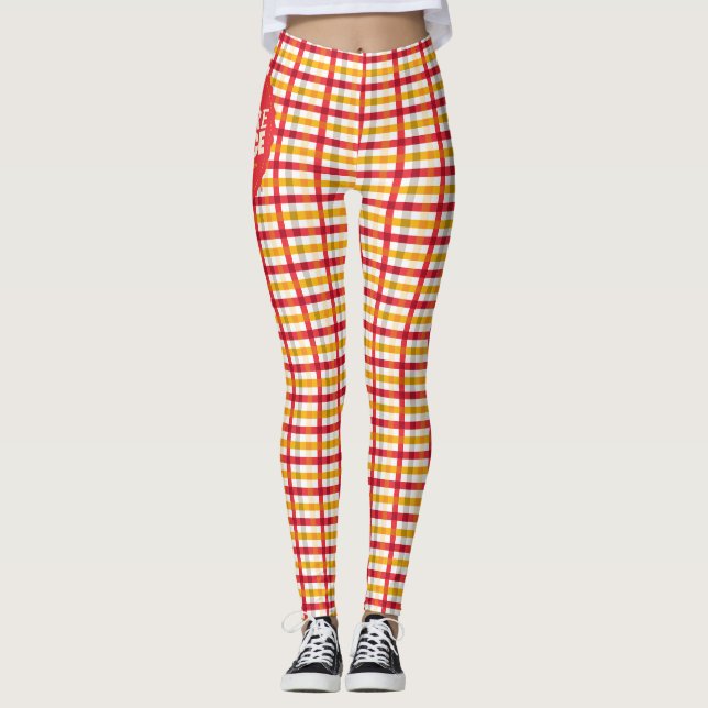Lasst uns einen Slice-Kariert teilen Leggings (Vorderseite)