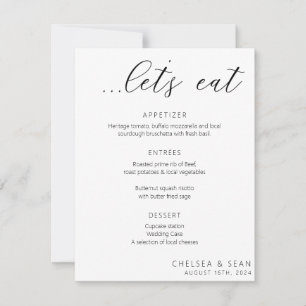 Lasst uns Elegant Wedding Empfang Menu essen
