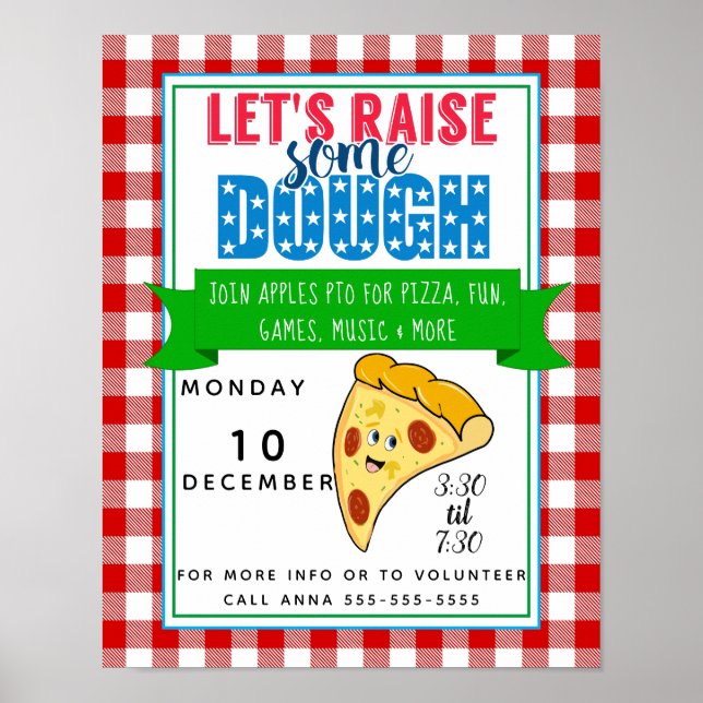 Lasst uns etwas Teig aufziehen, Pizza Cooking Spen Poster (Vorne)