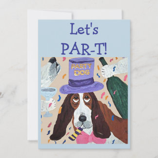 Lasst uns feiern Basset Hound Party Hund Einladung