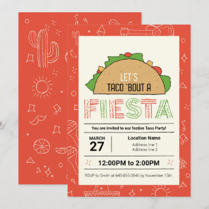 Lasst uns feiern! Bearbeitbare Taco-Party-Einladun Einladung