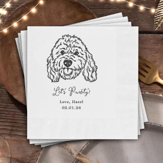 Lasst uns feiern Benutzerdefinierte Hund gezeichne Serviette