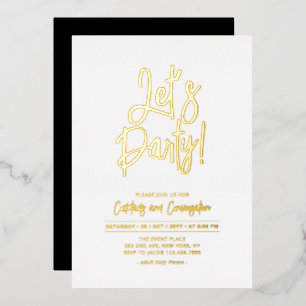 Lasst uns feiern   Chic Schrift für jedes Party-Ev Folieneinladung