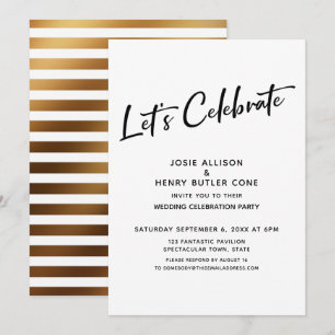 Lasst uns feiern Hochzeitsempfang + Goldener Strei Einladung