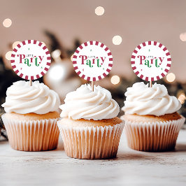 Lasst uns feiern Retro-Launenhaft Rot und Grün Runder Aufkleber