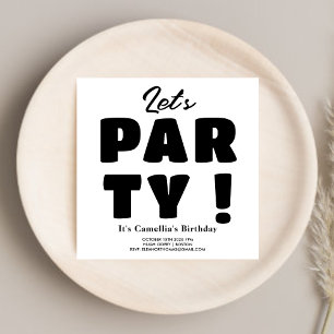 Lasst uns feiern ! Schwarz & Weiß gestreifte kühne Einladung