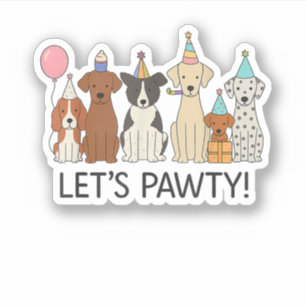 Lasst uns feiern Süße Hunde Party-Feier Hunde Lieb Aufkleber