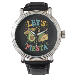 Lasst uns Fiesta Avocado und Tacos Cinco de Mayo Armbanduhr