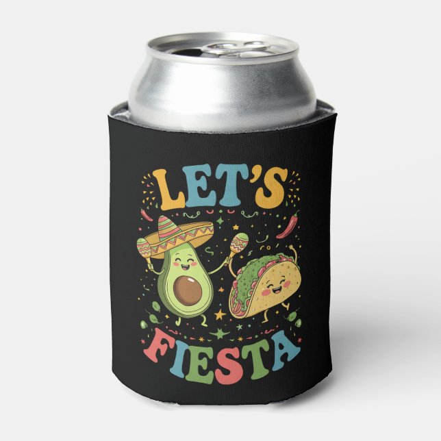 Lasst uns Fiesta Avocado und Tacos Cinco de Mayo Dosenkühler (Kanne Vorderseite)